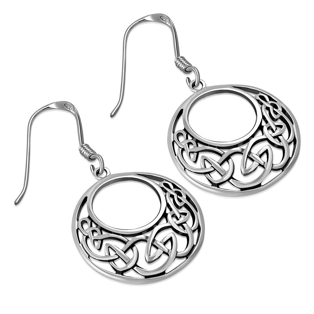 Celtic Knot Earrings - Half Moon Kells Knot