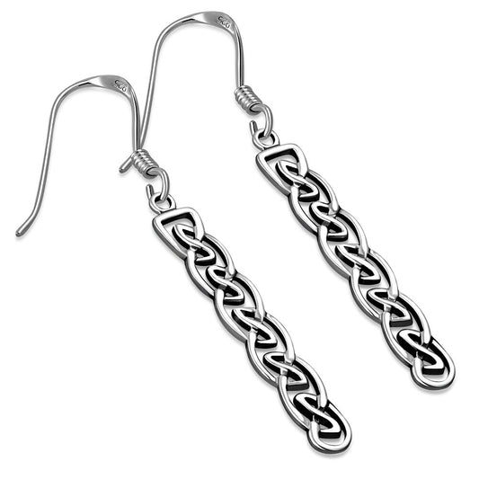Celtic Knot Earrings - Rectangular Drop Knot