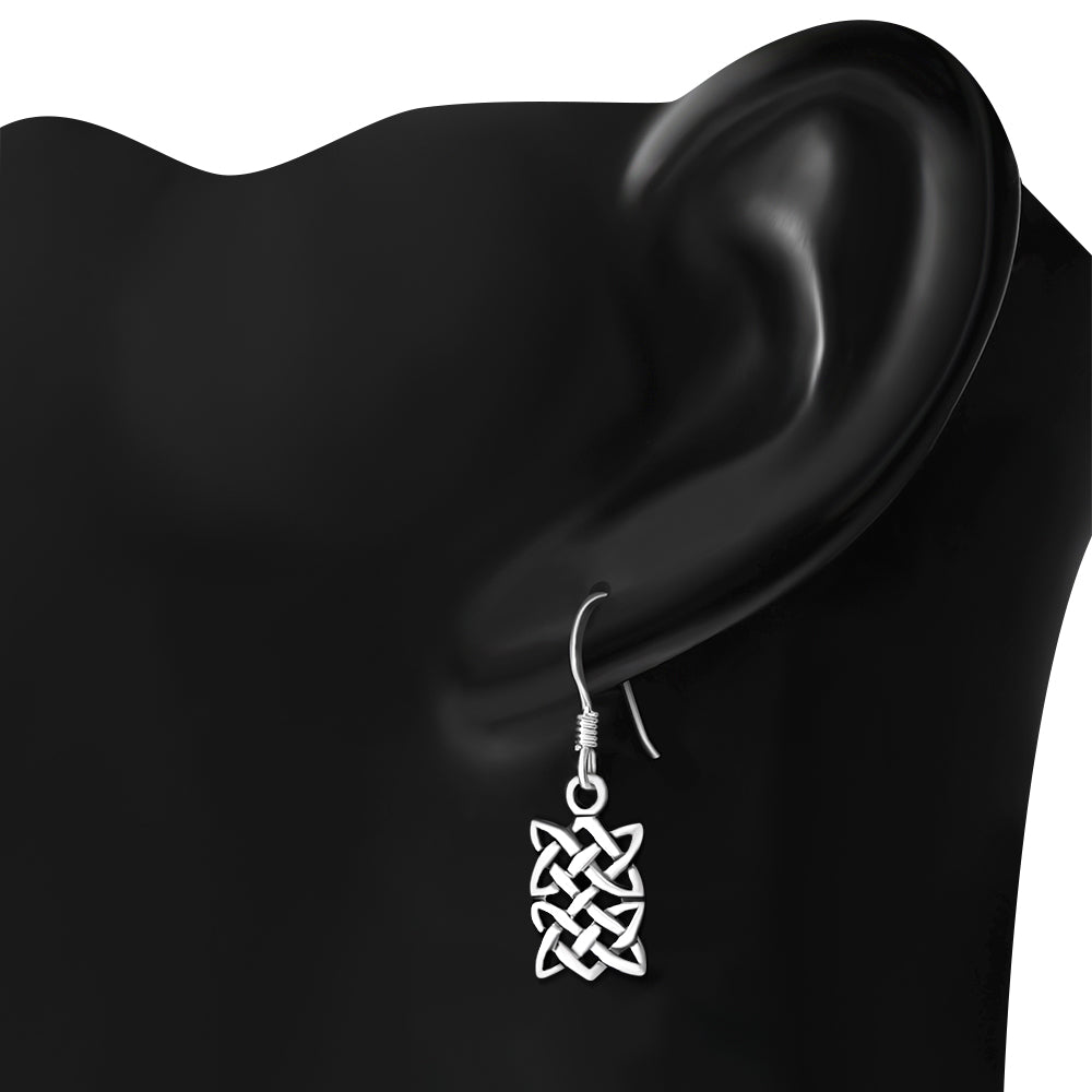 Celtic Knot Earrings - Rectangular Hanging Two Worlds