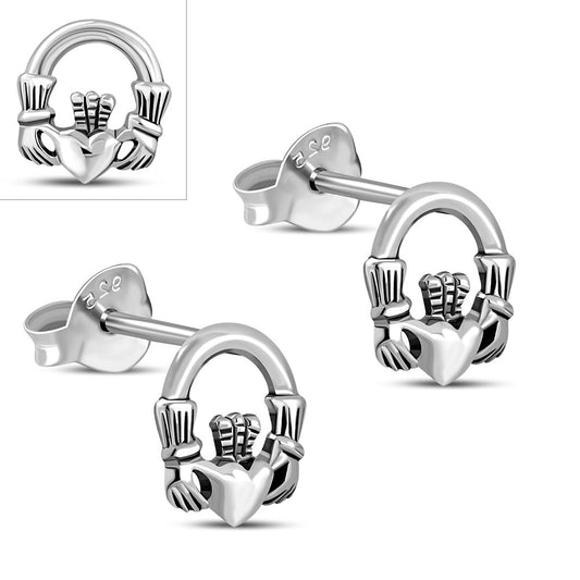 Claddagh Earrings- Open Arms Studs