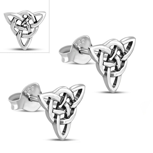 Triquetra Earrings - Knotted Trinity Studs
