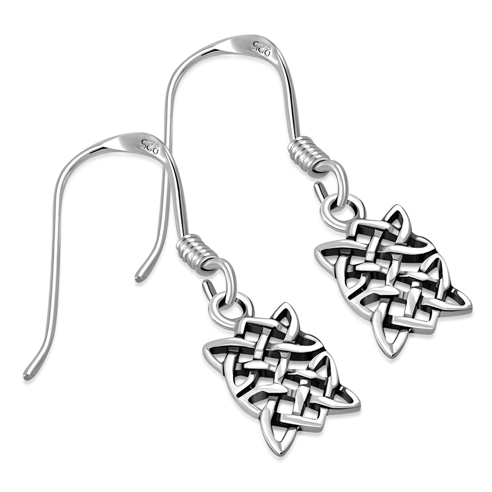 Celtic Knot Earrings - Rectangular Hanging Two Worlds