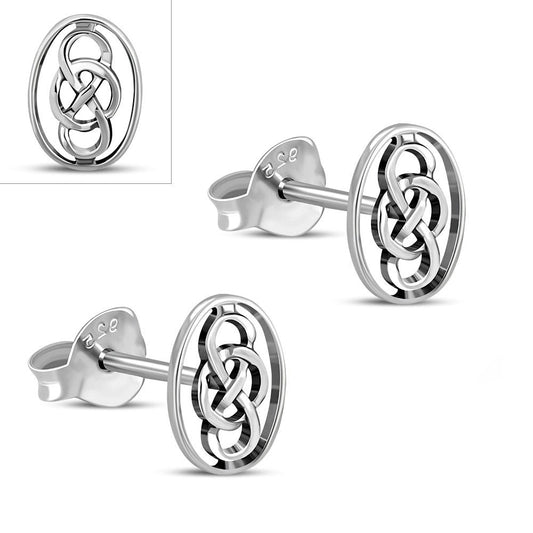 Celtic Knot Earrings - Oval Knot Studs