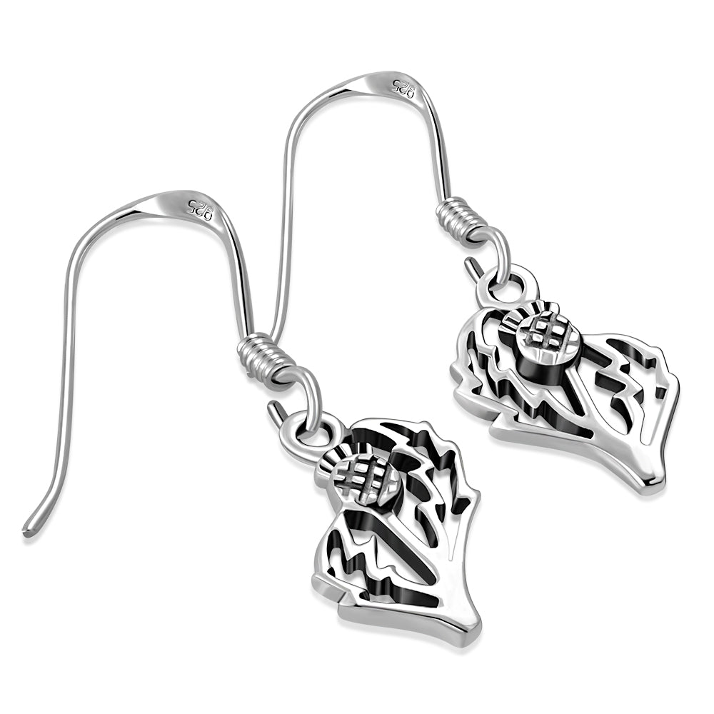 Scottish Thistle Earrings - Contemporary Cut (Small)