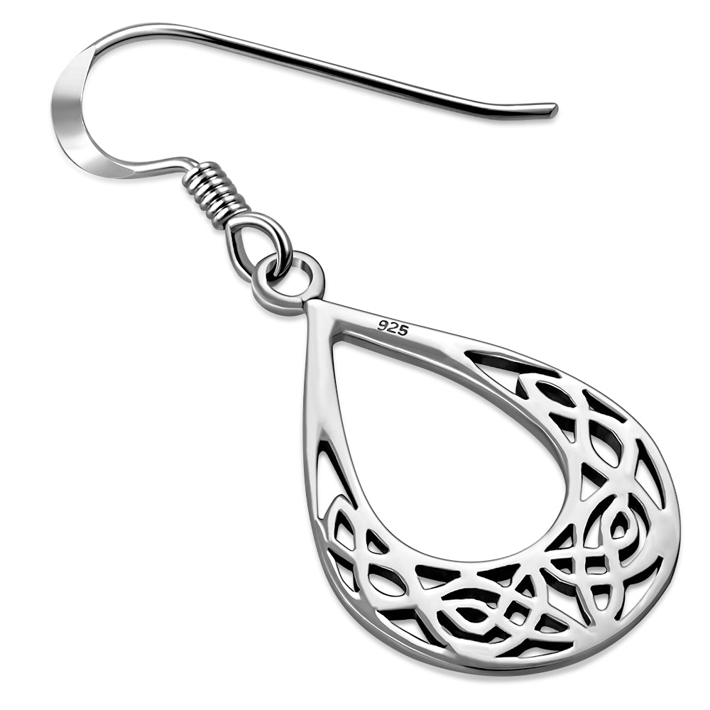 Celtic Knot Earrings - Teardrop with Half Moon