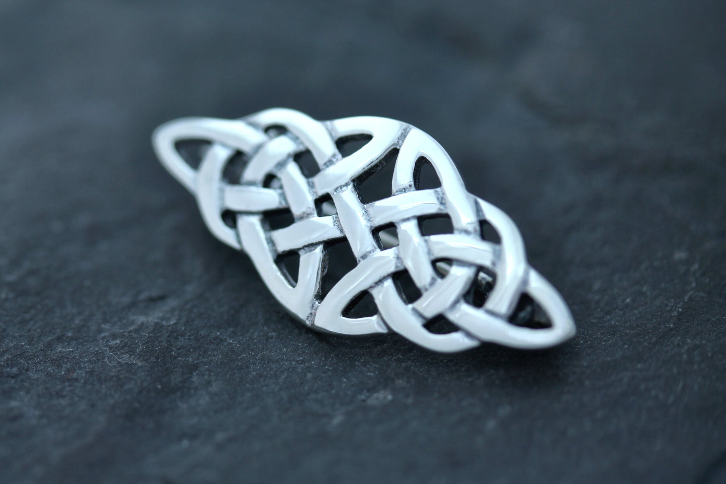 Triquetra Brooch - Elongated Double Trinity