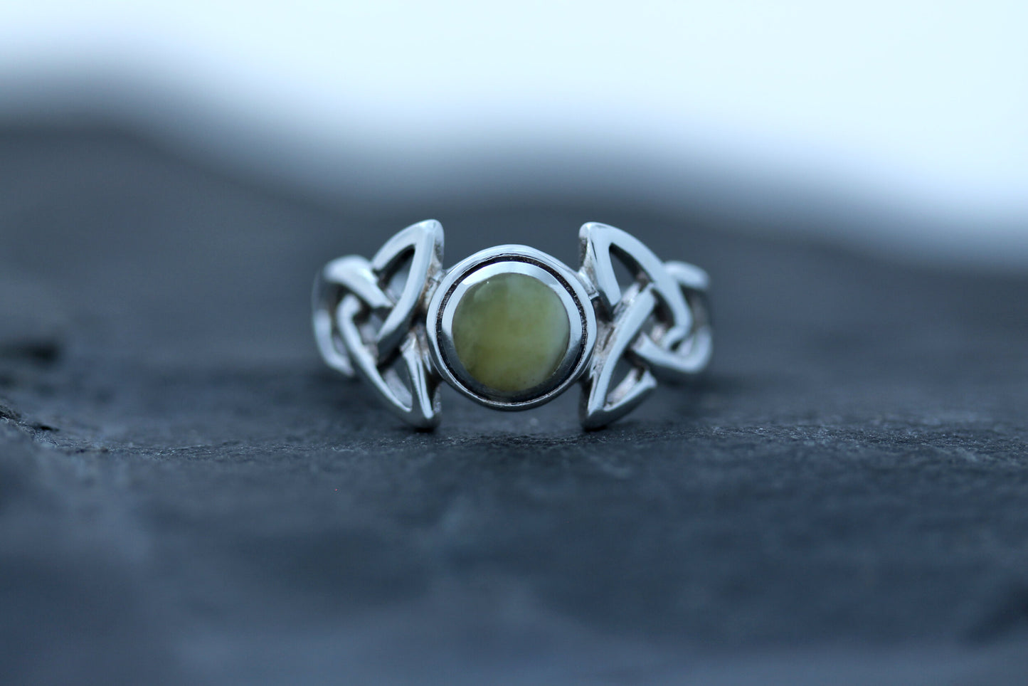 Scottish Marble Ring - Broad Triquetra Wrap