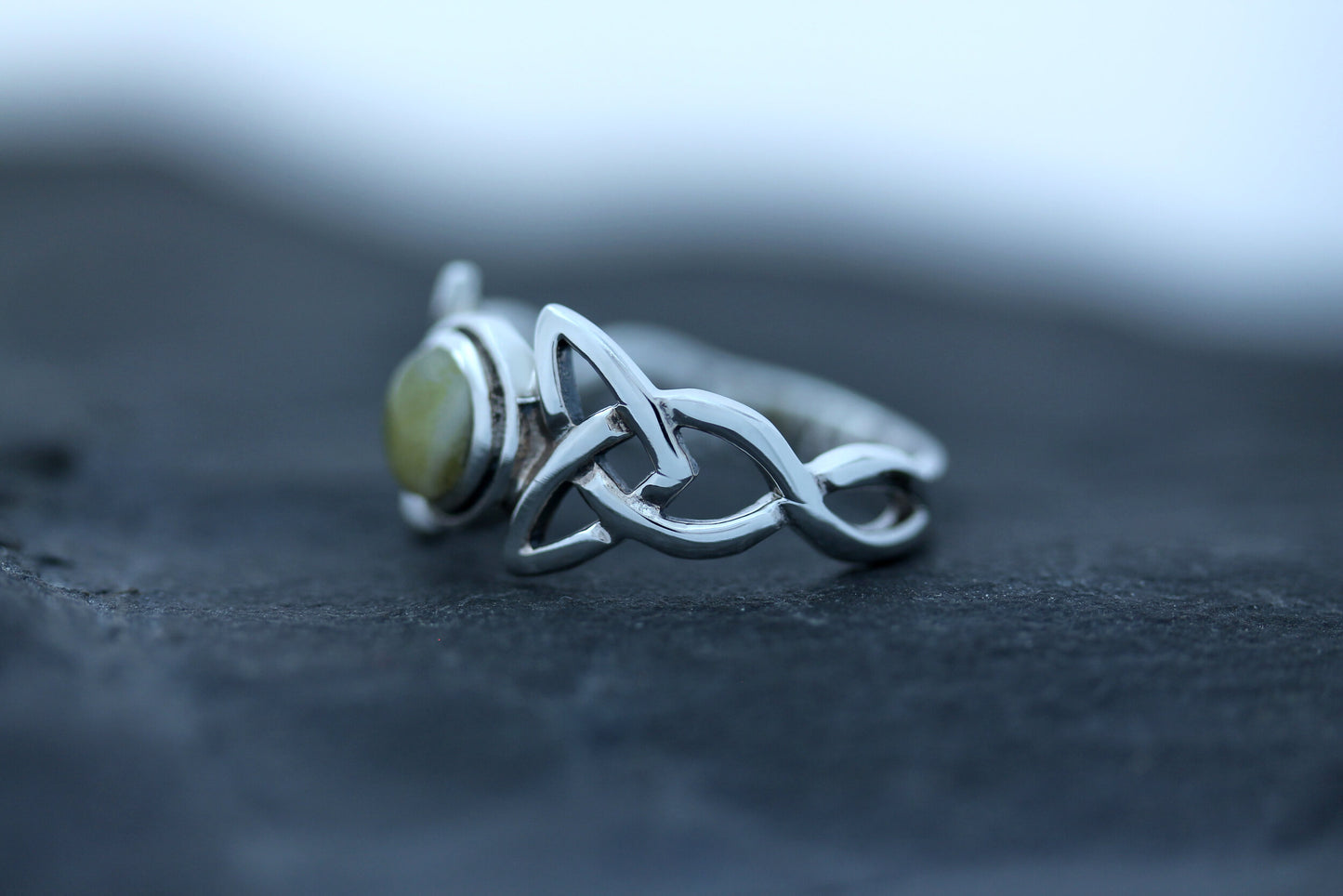 Scottish Marble Ring - Broad Triquetra Wrap