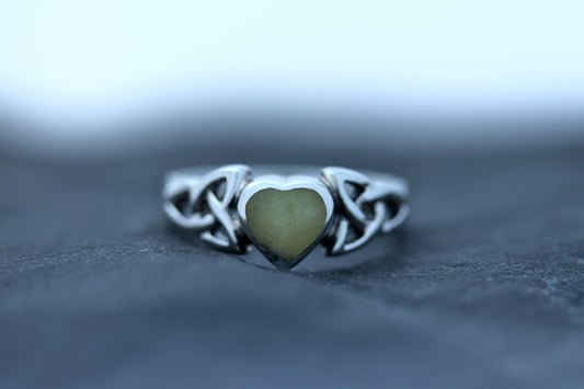 Scottish Marble Ring - Love Heart and Trinity
