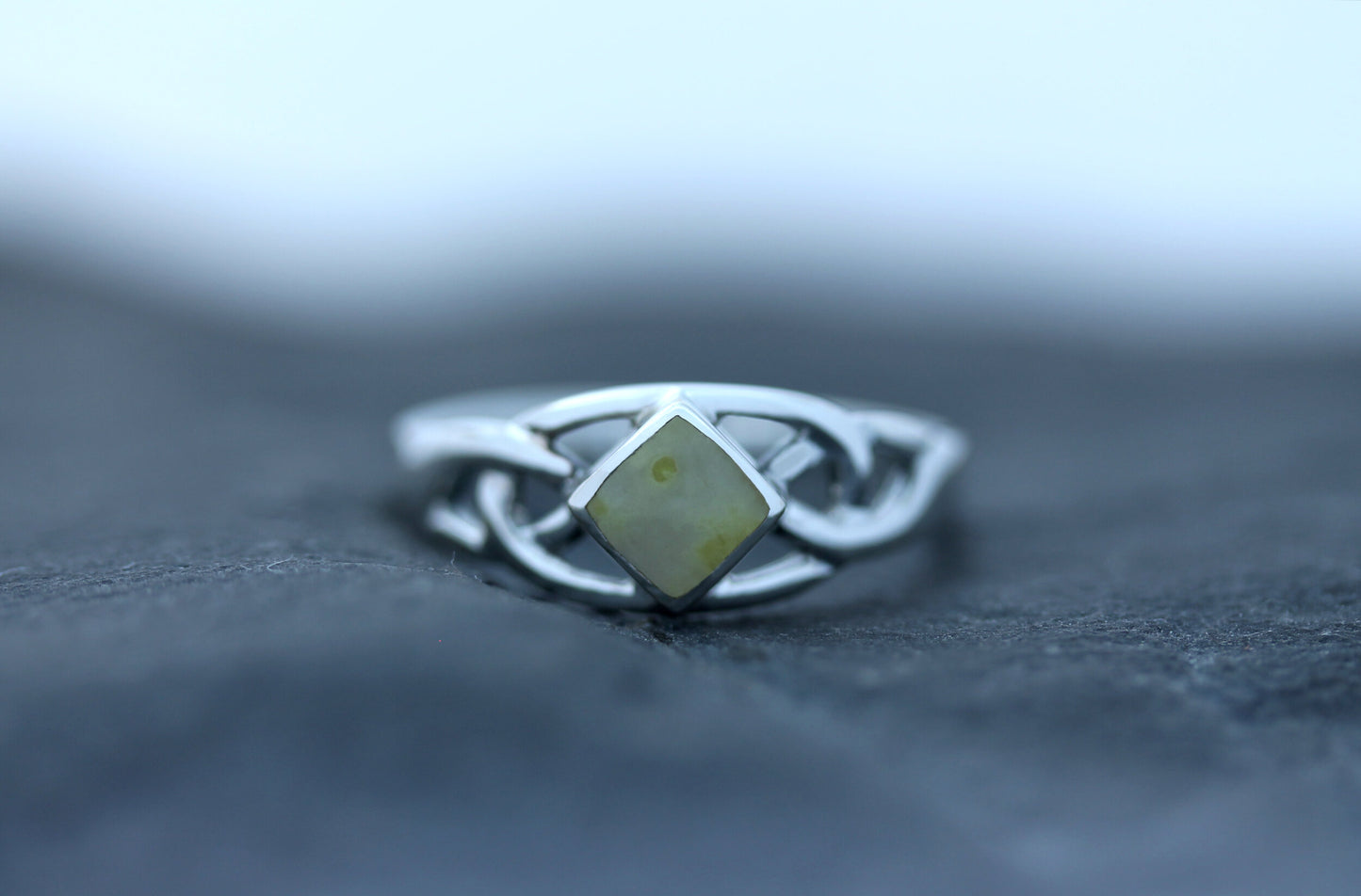 Scottish Marble Ring- Diamond Trinity
