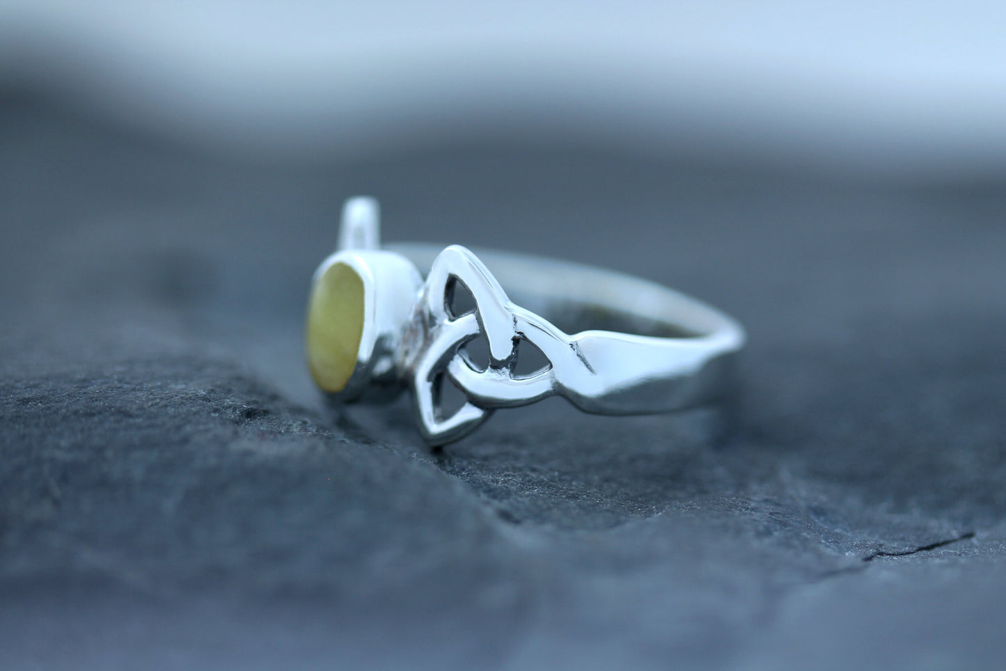 Scottish Marble Ring - Broad Triquetra Union