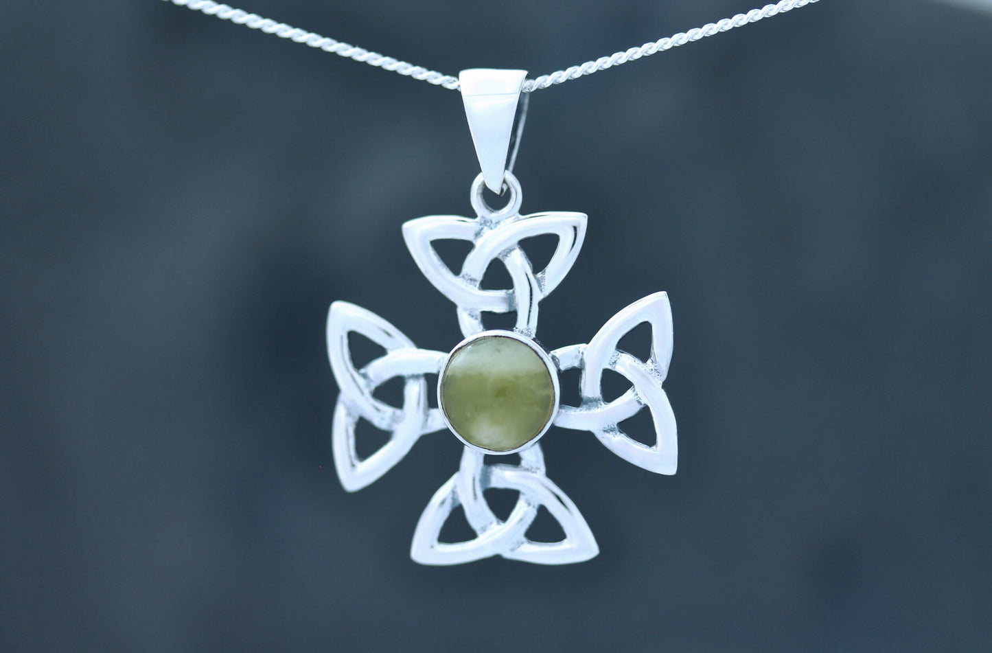 Scottish Marble Pendant - Celtic Wheel Cross (Medium)