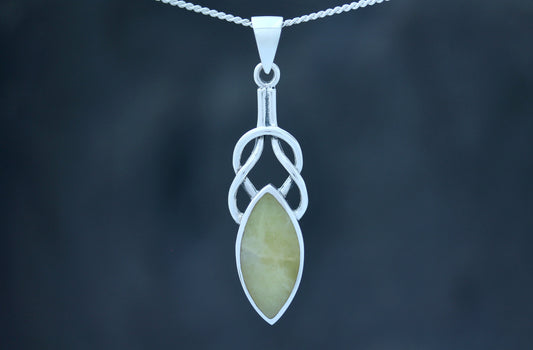 Scottish Marble Pendant - Long Knot Drop with Marquee Stone