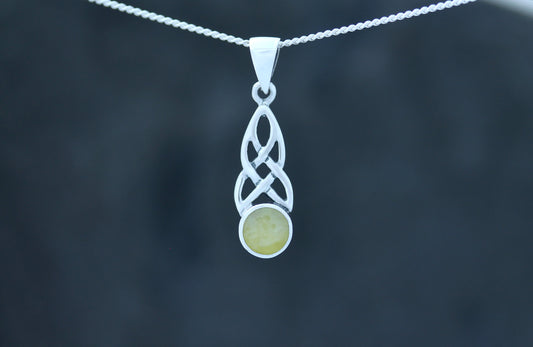 Scottish Marble Pendant - Tapered Celtic Knot Drop