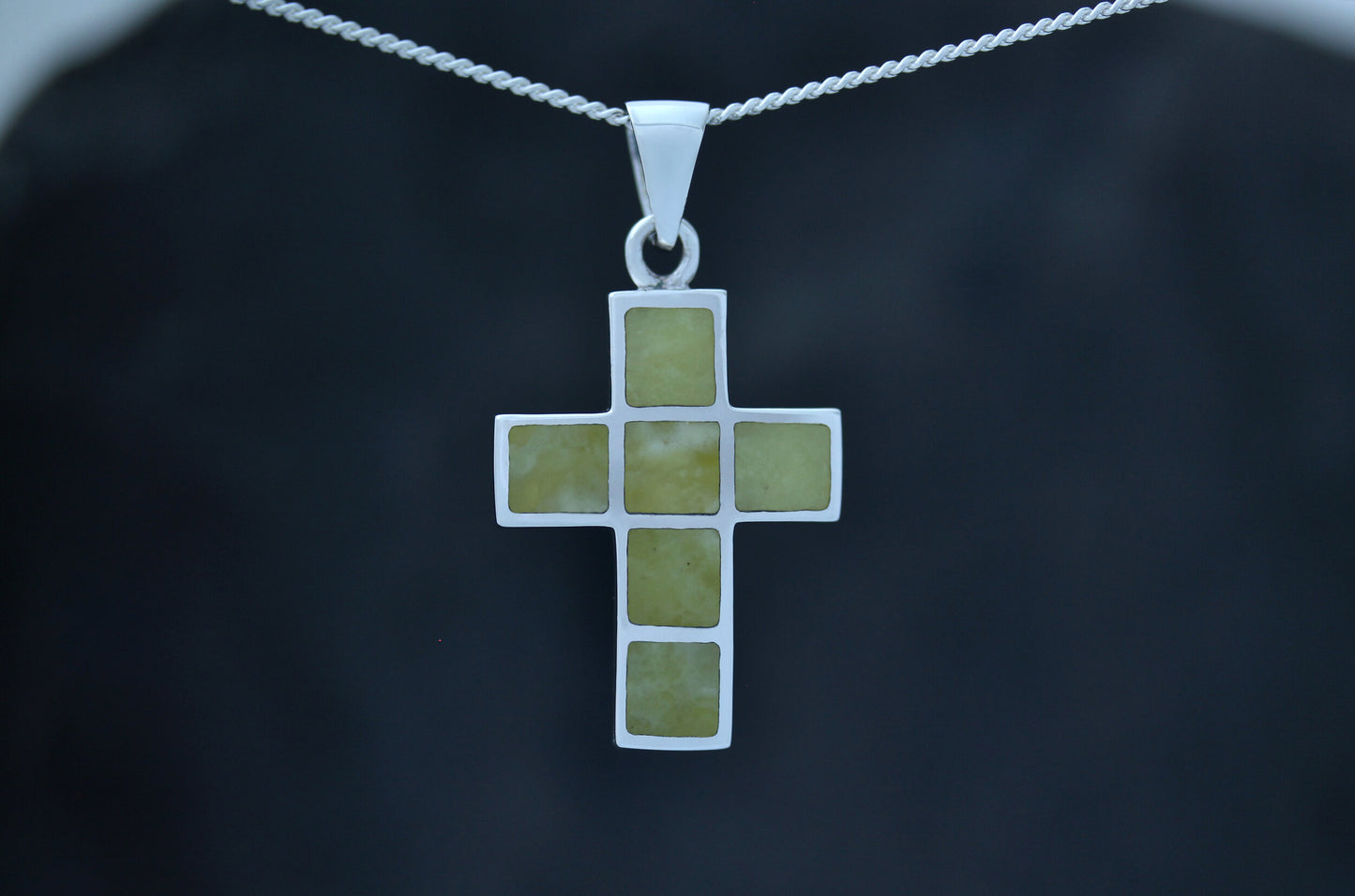 Scottish Marble Pendant - Blocked Modern Cross