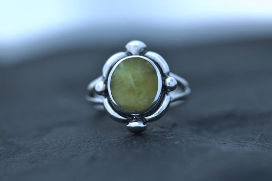 Scottish Marble Ring - Vintage Four Point Border