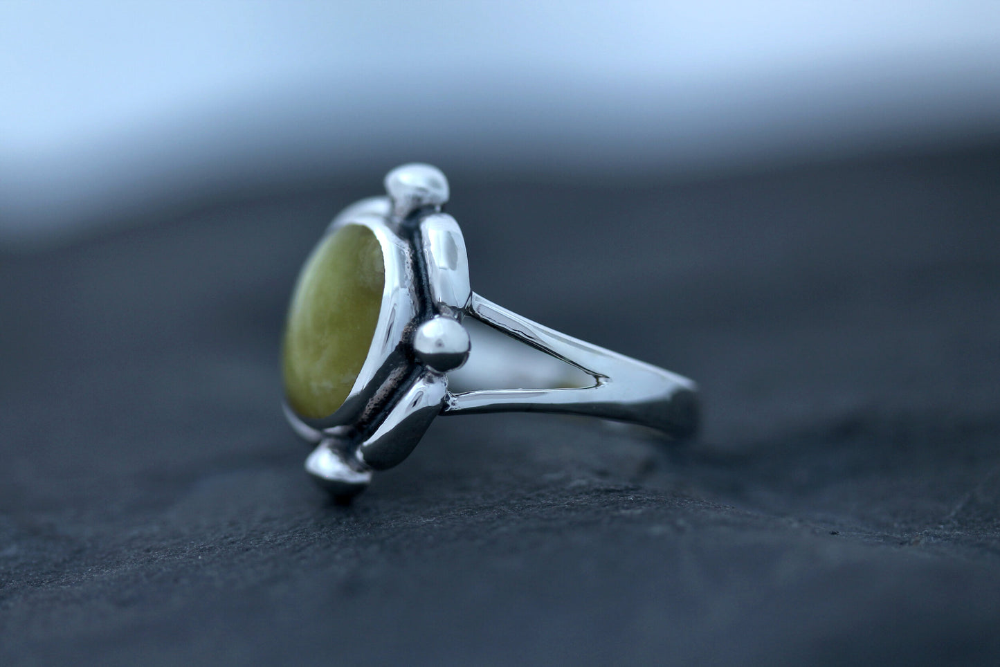 Scottish Marble Ring - Vintage Four Point Border