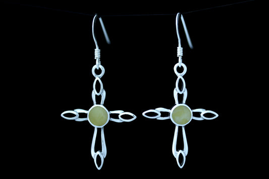 Scottish Marble Earrings - Open Arm Cross