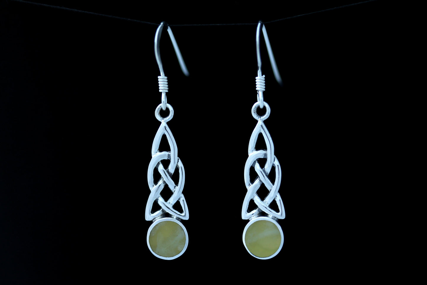Scottish Marble Earrings-  Elongated Loop