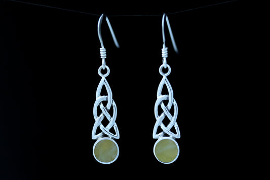 Scottish Marble Earrings-  Elongated Loop