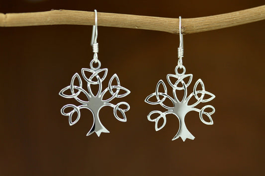 Tree of Life Earrings - Trinity Knot Leaf