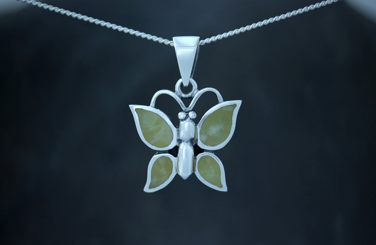 Scottish Marble Pendant - Butterfly (Medium)