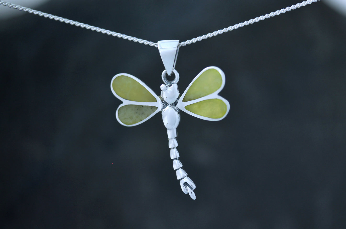 Scottish Marble Pendant- Twisted Tail Dragonfly