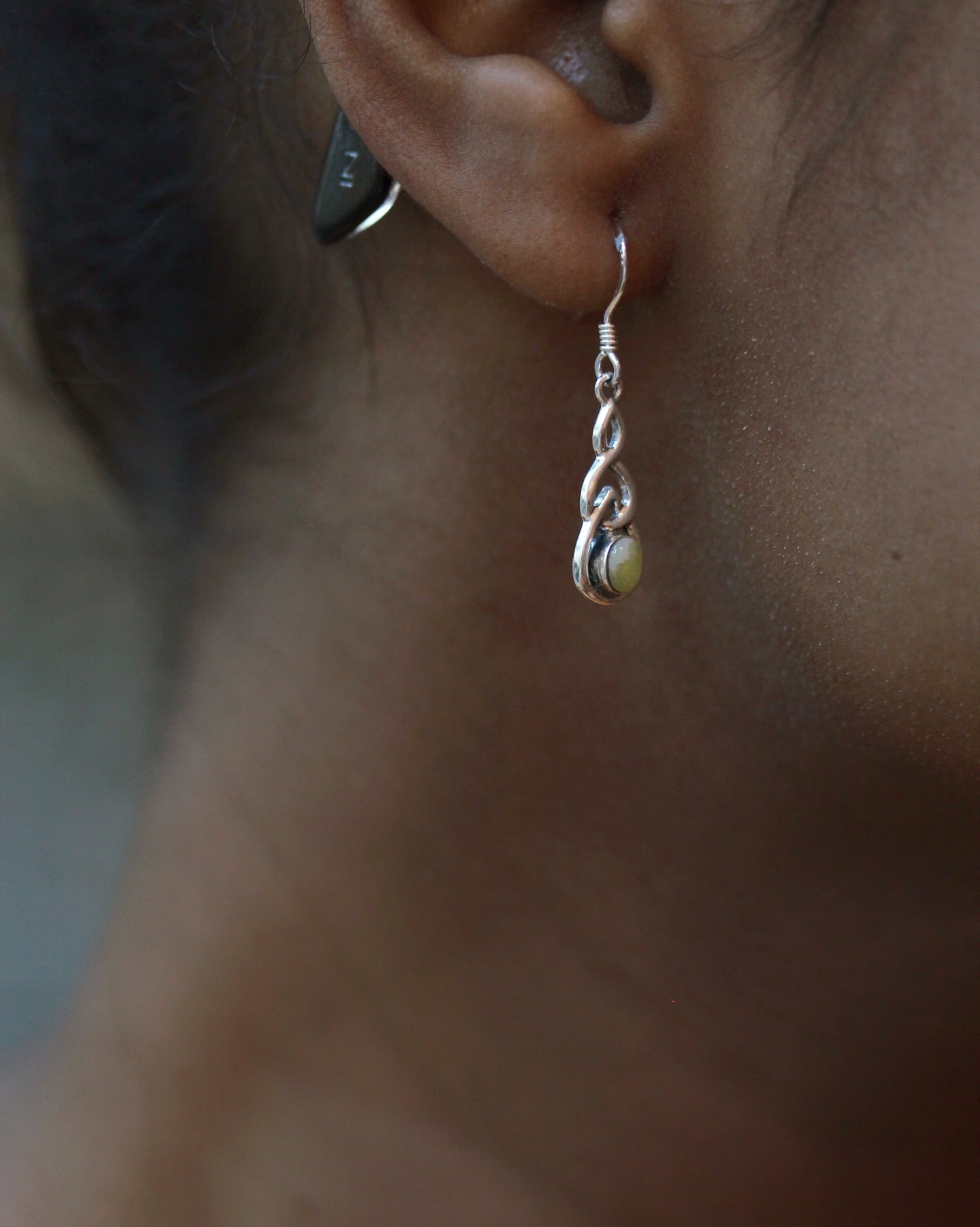 Scottish Marble Earrings - Interlocked Arms with Scottish Marble