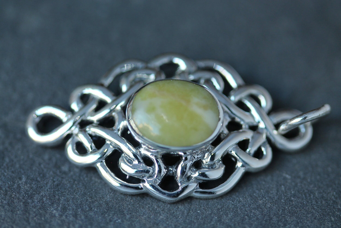 Scottish Marble Pendant - Oval Celtic Knot