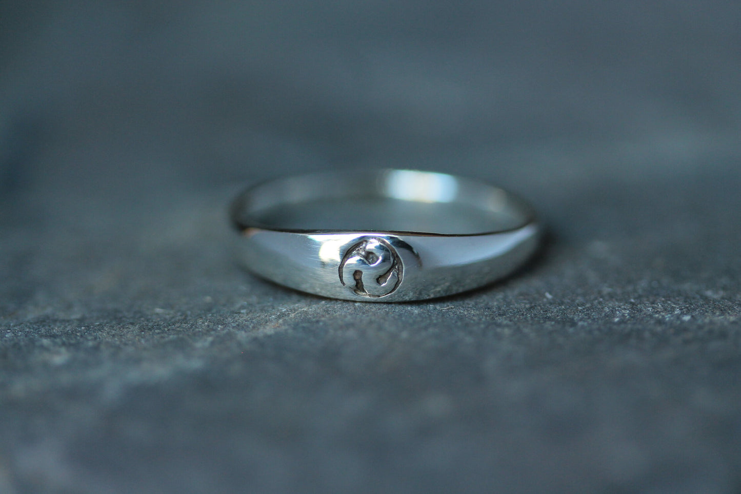 Triskele Ring - Plain Band with Triskele Detail