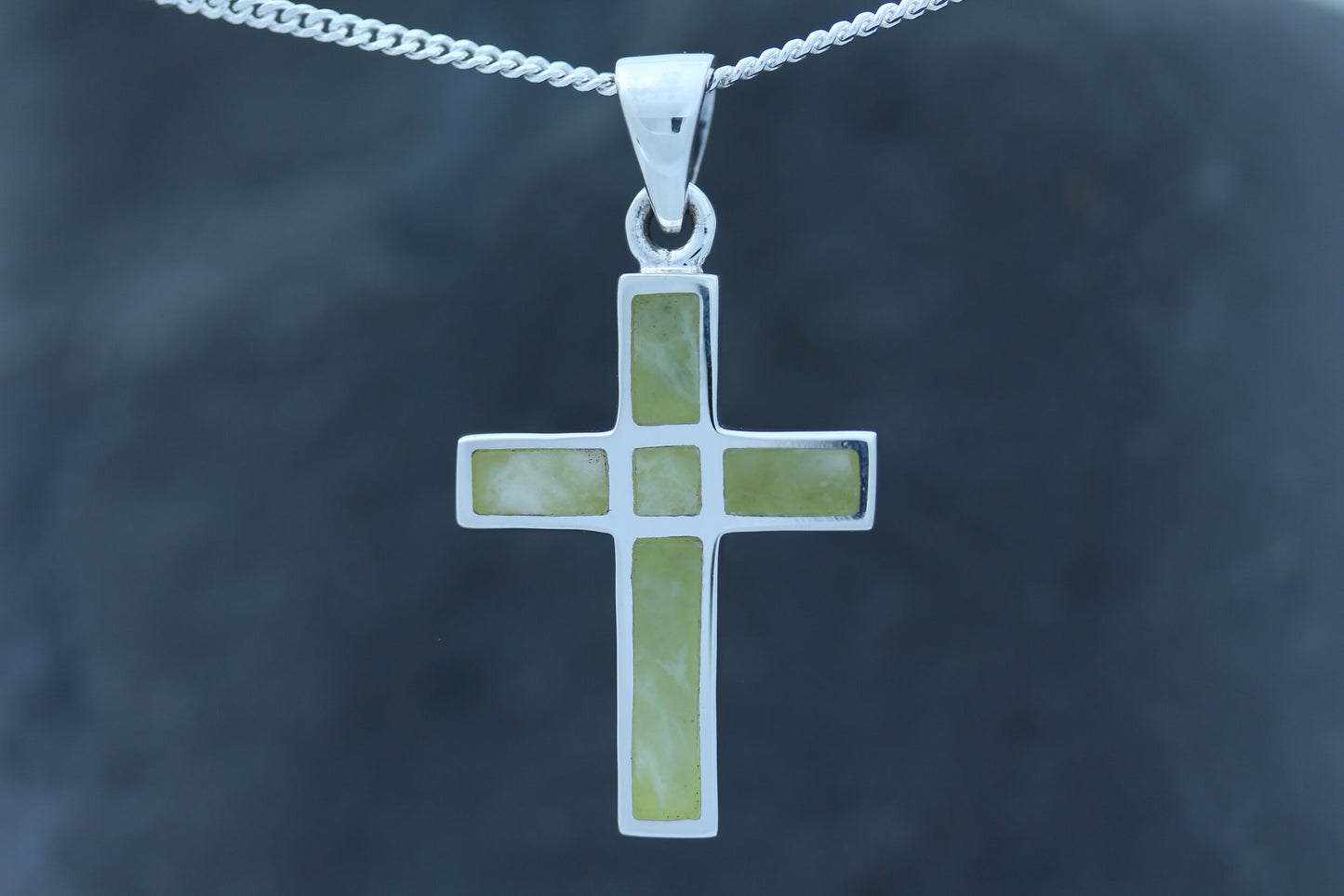Scottish Marble Pendant - Smooth Cross with Panels