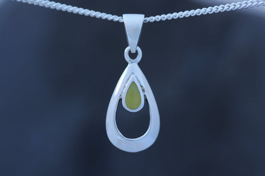 Scottish Marble Pendant - Open Teardrop