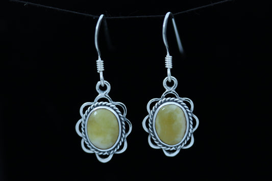 Scottish Marble Earrings - Embroidered Border