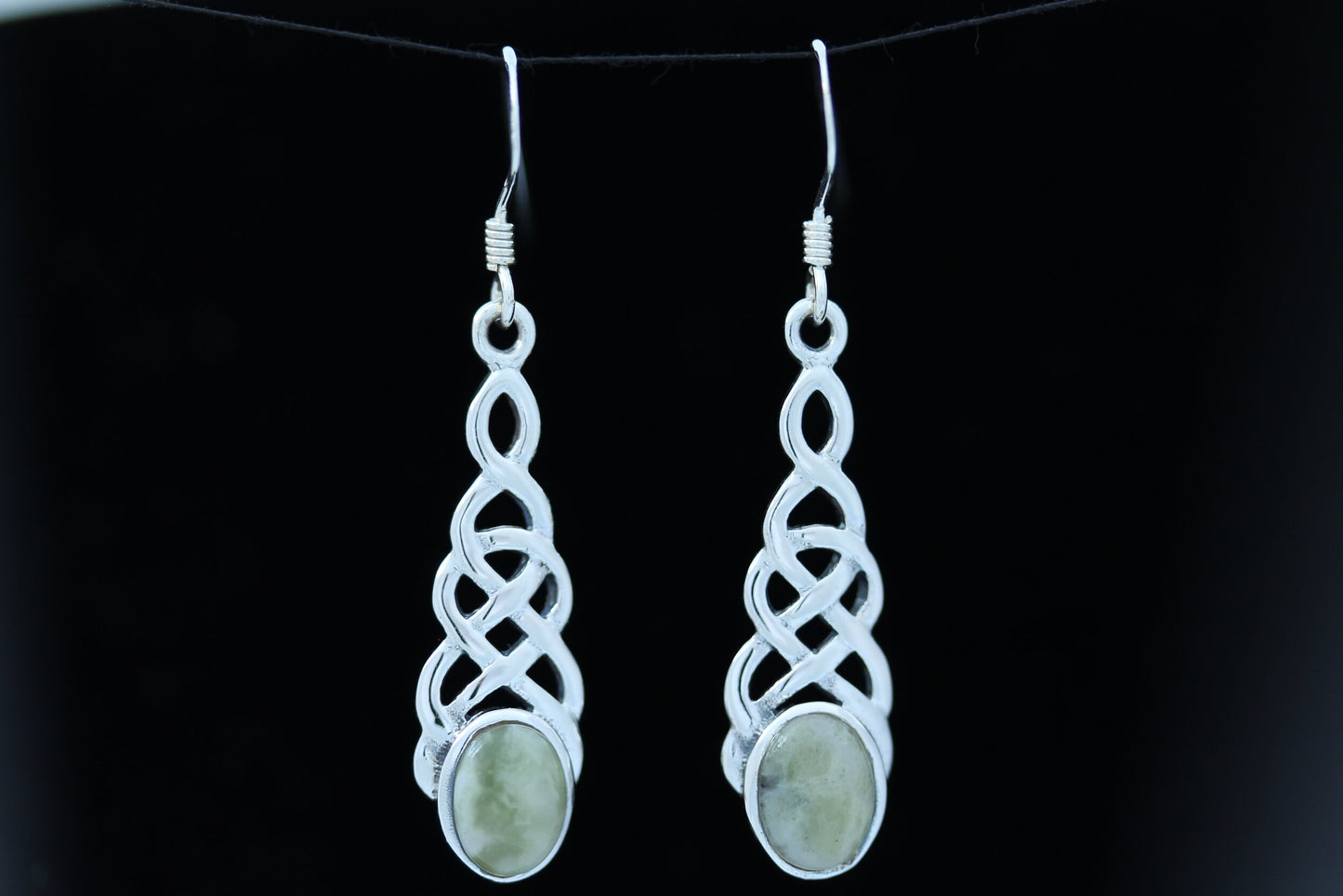 Scottish Marble Earrings- Thick Weave Drop