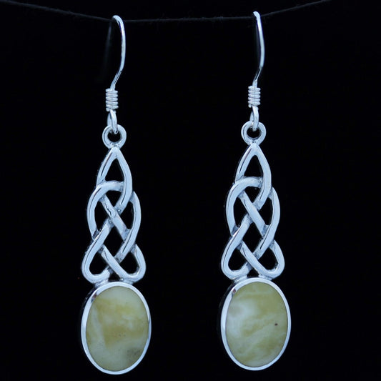 Scottish Marble Earrings - Celtic Knot Drop