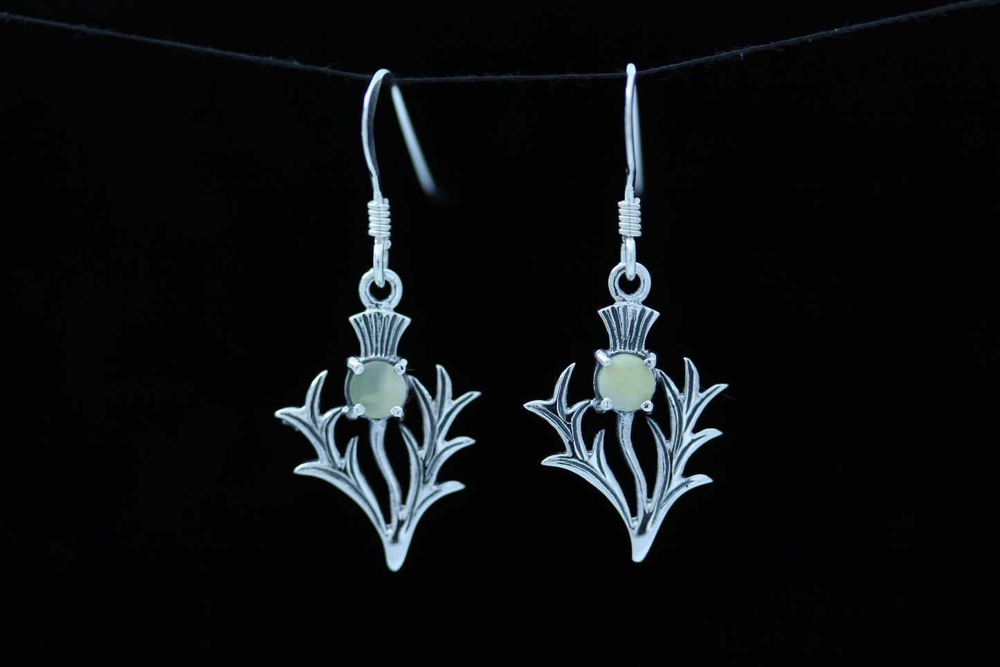 Scottish Thistle Earrings Scottish Marble - Spiky Leaf