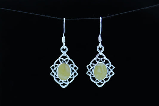 Scottish Marble Earrings - Celtic Knot Border