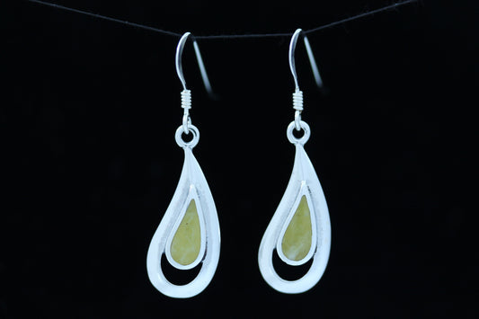 Scottish Marble Earrings - Open Raindrop