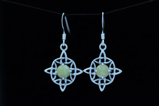 Celtic Knot Earrings - Dara Knot with Scottish Marble