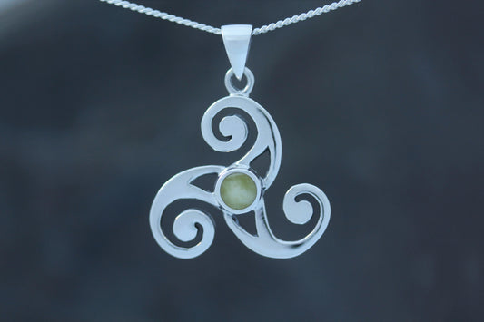 Scottish Marble Pendant- Medium Triskele with Windows