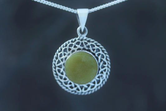 Scottish Marble Pendant - Celtic Knotted Border