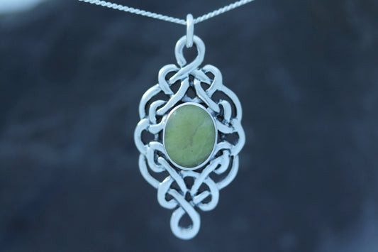 Scottish Marble Pendant - Oval Celtic Knot