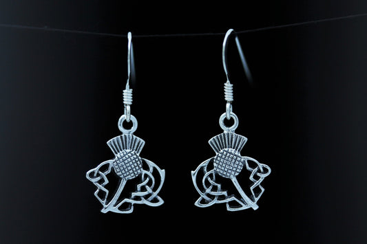 Scottish Thistle Earrings - Celtic Leaves