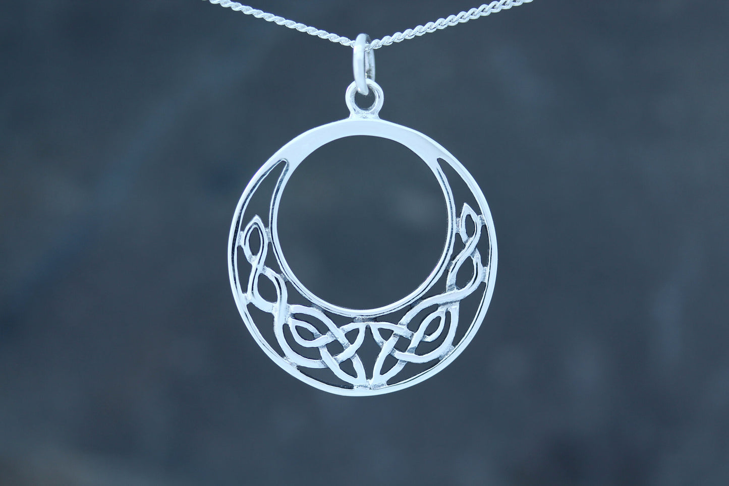 Celtic Knot Pendant - Flat Half Moon Kells Knot