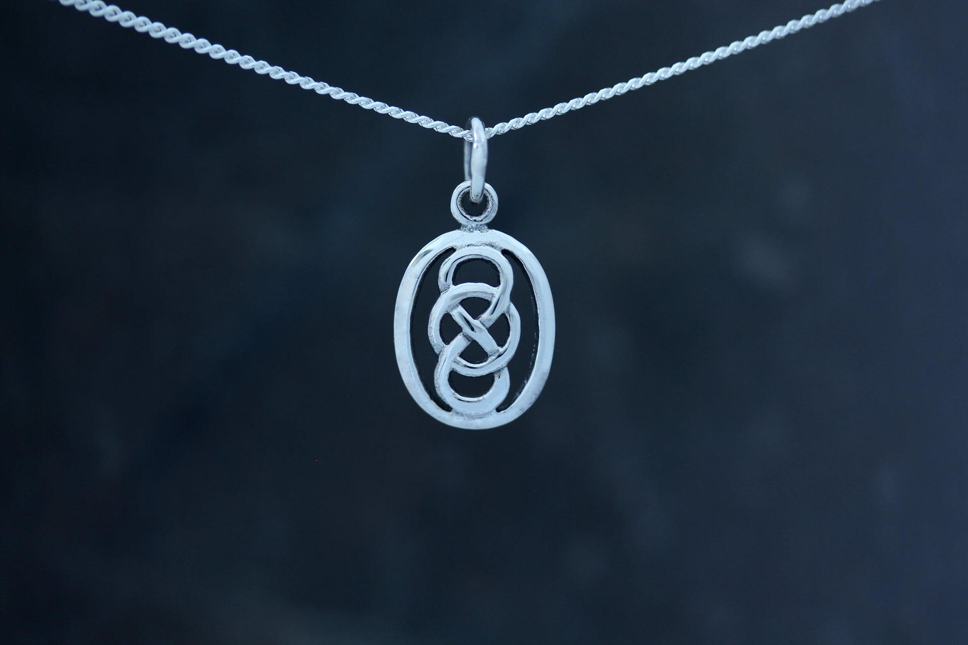Celtic Love Knot Pendant Necklace in Sterling Silver
