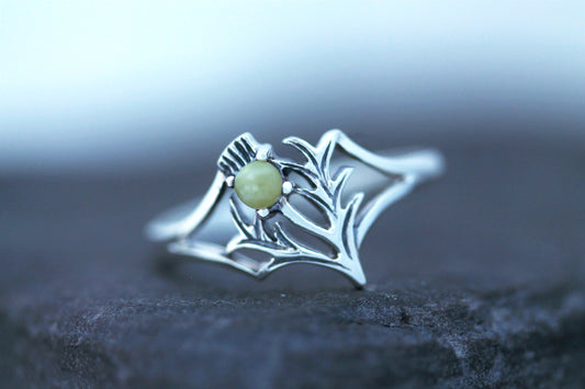 Scottish Thistle Ring Scottish Marble - Spiky Leaf (Small)