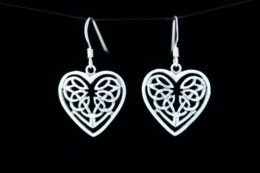 Celtic Knot Earrings - Large Heart Knot