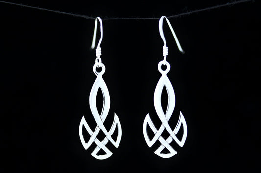 Celtic Knot Earrings - Elongated Three Point Shield