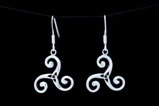 Triskele Earrings - Trinity Centre Swirl