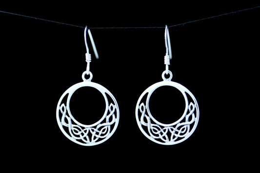 Celtic Knot Earrings -Flat Half Moon Knot